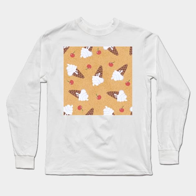 Vintage Ice Cream Long Sleeve T-Shirt by Karla-Kiky